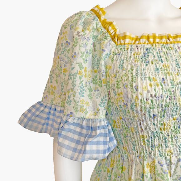 NWT AURA "See The Sights" Sage Floral Print Tiered Maxi Dress (Multi | Size XS) - Picture 8 of 12